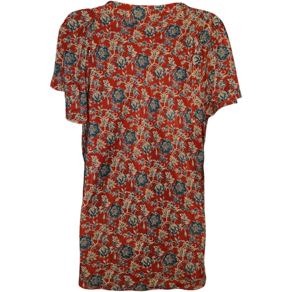 Green Label LAUREN Ralph Lauren Versatile Scarf/Neck Tie Floral Short Sleeve Top - Picture 2 of 6